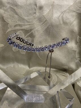 #1236 Swarovski Silver Bracelet with Clear Crystals